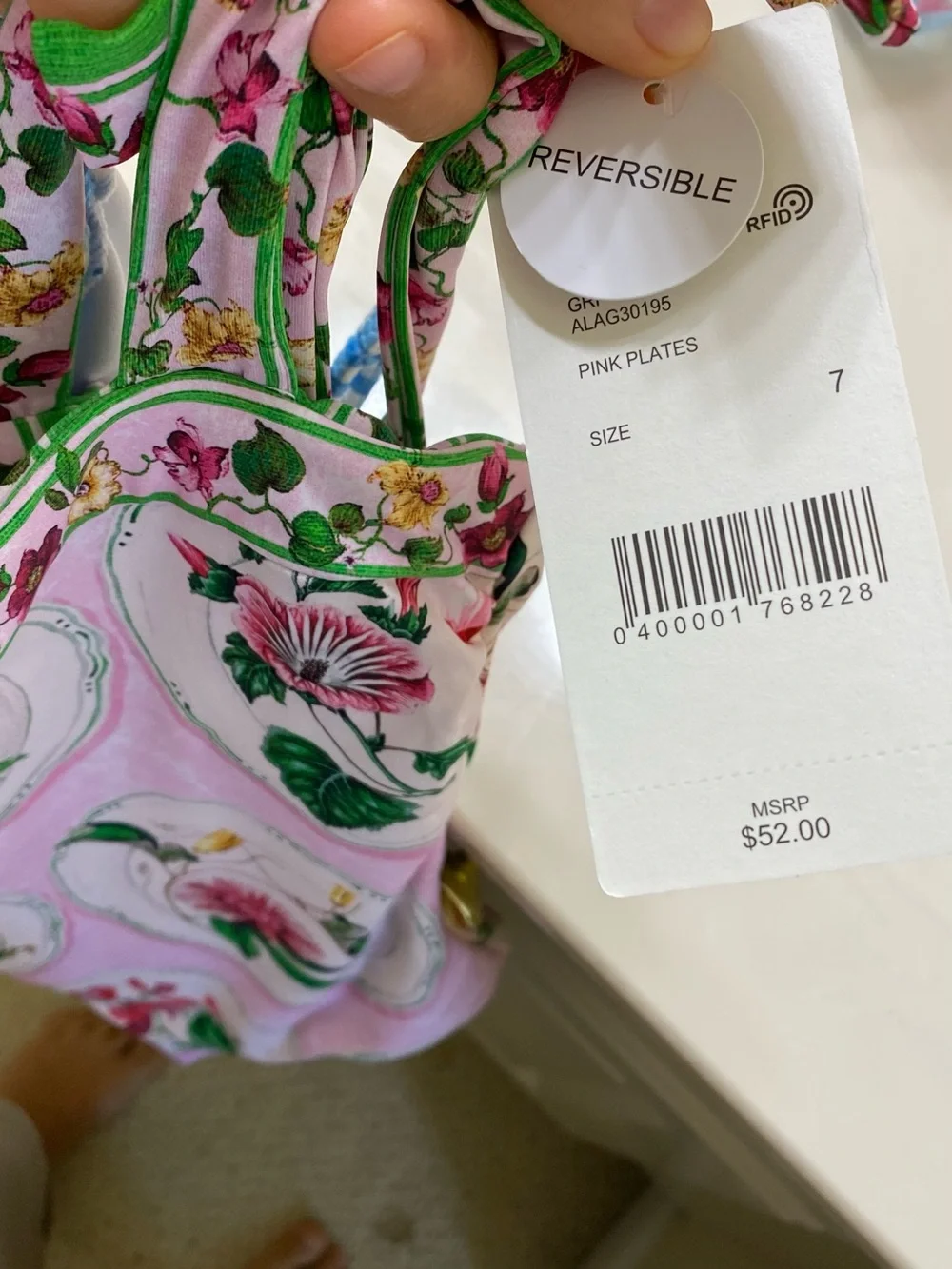 Toddler/Petite Pink Floral Tie-Shoulder One-Piece Swimsuit